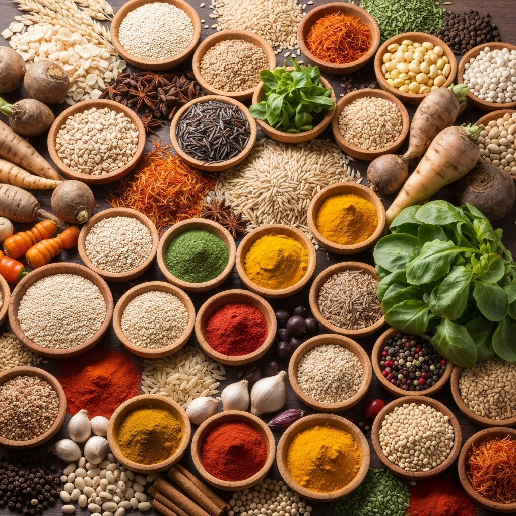 Traditional healthy ingredients from various cultures
